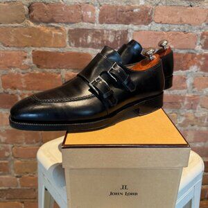 John Lobb Double Monk Strap Shoes – Black Calf